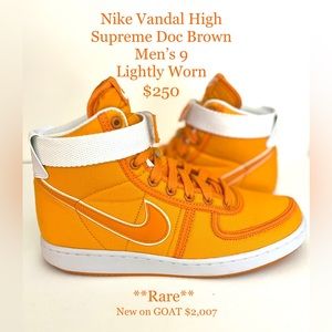 Mens 9 - Nike Vandal High Supreme Doc Brown Back to the Future AH8605-800 *Rare*